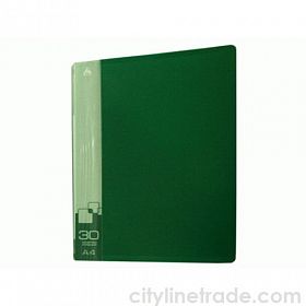 Папка 30 файлов A4 0,65 мм Бюрократ, зеленый